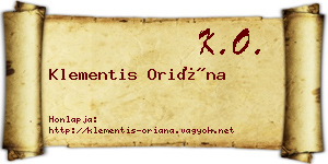 Klementis Oriána névjegykártya